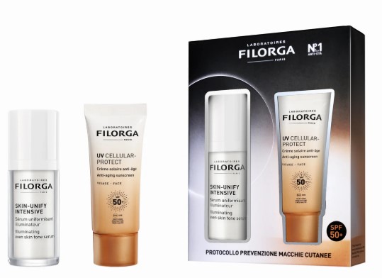 Filorga cofanetto solari Skin unify intensive 30 millilitri + Uv cellular protection spf 50+ 40 millilitri
